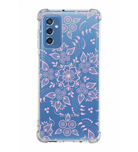 Samsung Galaxy M52  Köşe Korumalı Antişok Kapak Nostalji Desen Tasarımlı Şeffaf  Kılıf