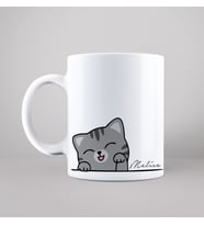 Sevimli Kedi Baskılı Kişiye Özel Kupa