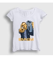 Presmono Kadın Beyaz Radio Eminem T-Shirt 155911tt (Beyaz)