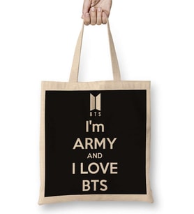 Love BTS Bez Çanta Uzun Saplı