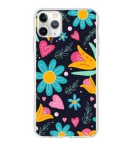 PrintiFy Apple  iPhone 11 Pro ile Uyumlu 1mm Slim Fit Retro Renkler 1 Baskılı Şeffaf  Kılıf