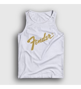 Presmono Unisex Beyaz Logo Fender Gitar Gitarist Atlet 442540tt (Beyaz)
