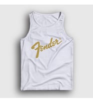 Presmono Unisex Beyaz Logo Fender Gitar Gitarist Atlet 442540tt (Beyaz)