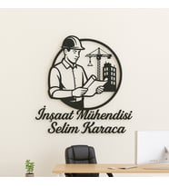 İnşaat Firmaları ve Mühendislere Metal Duvar Dekoru - Kişiye Özel Duvar Tablosu