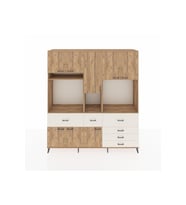 Hyperion Dolap 10 Raflı 6 Çekmeceli 8 Kapaklı 220x44x243 Çam-Çam/Aytaşı