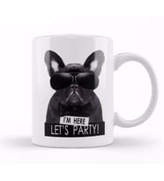 French Bulldog Wearing Sunglasses Trendy Kupa Bardak Porselen
