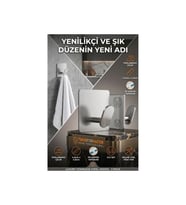 2'li Banyo Mutfak Askı Seti SUS304 Çelik Yapışkanlı Askı