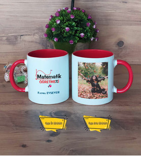 Matematik Öğretmeni Kupa Bardak Kırmızı Fotoğraflı Öğretmenler Günü Hediyesi