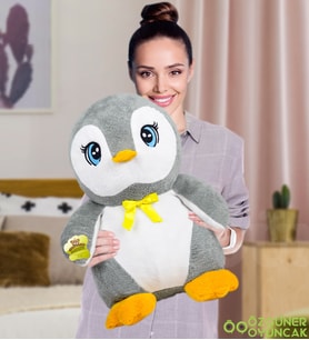 OYUNCAK AYICI 85 cm Penguen (Gri)
