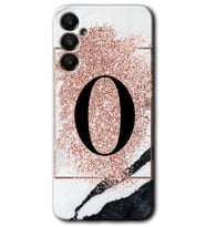 Galaxy A05s Kılıf HD Desen Baskılı Kılıf - Pembe Mermer Desenli O Harfi