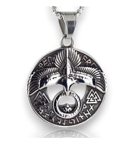 Viking Kartal Nordik İskandinav Madalyon Titanyum Çelik Erkek Kolye Q0967
