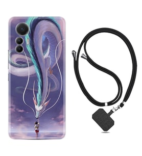 Xiaomi 12 Lite Kılıf Silikon Boyun Askılı İpli Desenli Silikon Kız ve Ejderha 1742