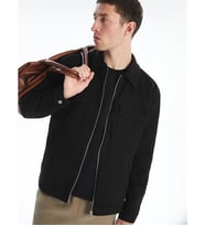 LCW Vision Siyah Slim Fit Gömlek Yaka Süet Erkek Ceket