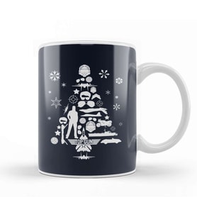 Top Gun Christmas Tree Silhouette Kupa Bardak Porselen