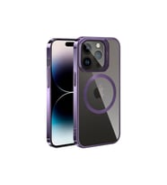 Apple iPhone 14 Pro Max Uyumlu Kılıf M-safe Şarj Özellikli Standlı Zore Klon Kapak (Koyu Mor)