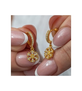 Gümüş Sallantılı Gold Kar Tanesi Kadın Küpe CSR2185780