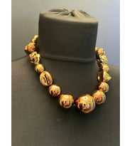 AYNALI TASARIM BONCUK KADIN KOLYE BOY 18 CM (Bronz)