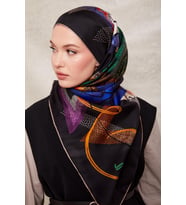 SİYAH Levidor Twill İpek Eşarp 40