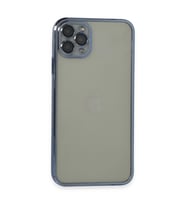 iPhone 11 Pro Max Kılıf Kamera Korumalı Lensli Silikon - Açık Mavi