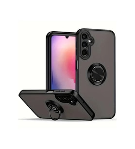 Galaxy A05S Kılıf Montreal Yüzüklü Silikon Kapak - Siyah