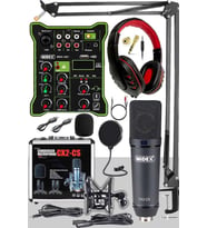Midex CX2 Functional Paket-5 Stüdyo Mikrofon Ses Kartlı Mikser Kulaklık Stand