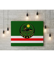 İçkerya Çeçen Cumhuriyeti Bayrağı Kanvas Tablo 40x55cm Çeçenistan Dekoratif Tablo