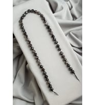 Silver Obsidyen Doğal Taş Parlak Küre Kesim 8mm Dizi [AA]