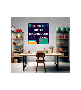 Artık Okuyorum Temalı Fotoğraf Panosu Branda 100x100