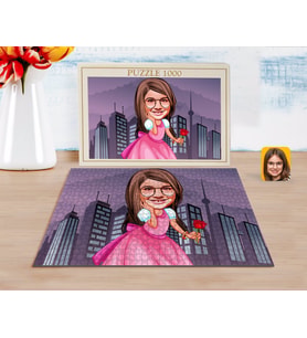 BK Gift Kişiye Özel Kız Çocuk Prenses Karikatürlü 1000 Parça Profesyonel Puzzle-2
