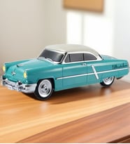 Ultratekno 1952 Lincoln Capri Model Retro Araba Bluetooth Hoparlör Fm Radyo USB Tf Aux Destekli Speaker (Turkuaz)