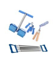 Body Trimmer 4'lü Set Göğüs Yayı Mekik Pilates Aleti El Yayı Ve Halatlı Atlama Ipi Kas Güçlendirme
