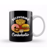 Recovering Carboholic Funny Low Carb Dieting Pun Kupa Bardak Porselen