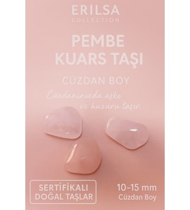 Sertifikalı Pembe Kuvars Taşı Kütle 10-15 mm Cüzdan Boy – Aşk ve Huzur Enerjisi Taşı (Çok Renkli)