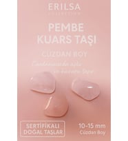 Sertifikalı Pembe Kuvars Taşı Kütle 10-15 mm Cüzdan Boy – Aşk ve Huzur Enerjisi Taşı (Çok Renkli)