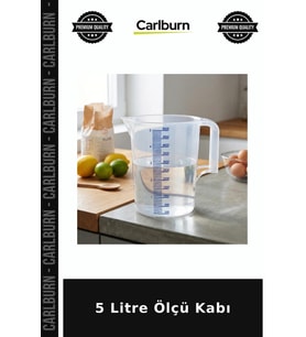 Özel Üretim Şeffaf Mutfak Profesyonel Geniş Hacimli Ergonomik 5 Litre Ölçü Kabı