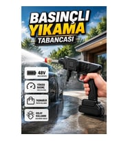 48V Şarjlı Basınçlı Yıkama Tabancası – 15000mAh Batarya, Köpük Haznesi ve 5 Metre Hortum