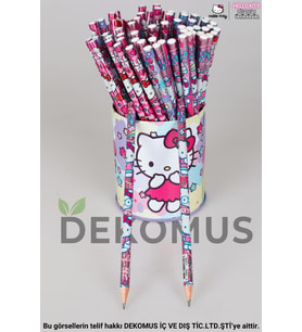 DEKOMUS İLE YENİ SEZON LİSANSLI HELLO KITTY 2'Lİ KURŞUN KALEM (Krem)