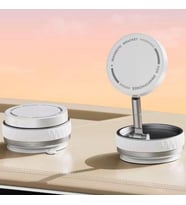 K10 Beyaz 360° Güçlü Manyetik Vakumlu Kilitli Araç Telefon ve Tablet Tutucu Ayna,Cam,MagSafe Uyumlu