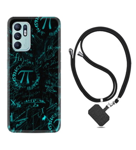 Oppo Reno 6 Kılıf Silikon Boyun Askılı İpli Desenli Silikon Pi 1701