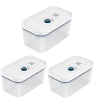 Zwilling Fresh & Save Vakumlu Saklama Kabı, M, Plastik, Yari Şeffaf-Akdeniz Mavisi 3Lü Paket (Çok Renkli)