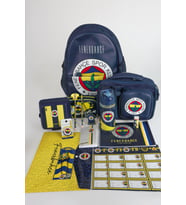 DEKOMUS İLE LİSANSLI FENERBAHÇE FULL KIRTASİYE SETİ 32 CM ANAOKUL,BESLENME VE KALEM ÇANTASI,500 ML TRITAN MATARA,BESLENME KABI 1907 (Krem)