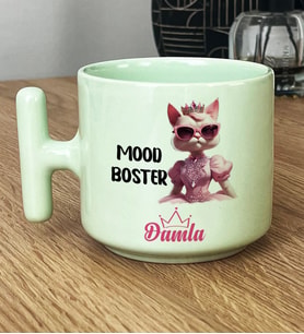 Kişiye Özel Mood Boster Hediye Pastel T Kupa Doğum Günü Hediyesi (Yeşil)