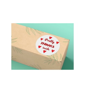 Pretty Things Inside Kırmızı Etiket Mat Sticker Memnuniyet Serisi Red Label 4 Cm - 40 Adet