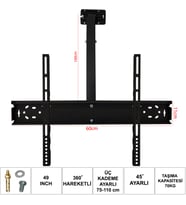 42 - 49 - 55 106-124-140cm Lcd Askı Aparatı Tavan Hareketli Ufix UF-6011T