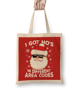 Christmas Santa Hos In Different Area Codes Bez Çanta Uzun Saplı