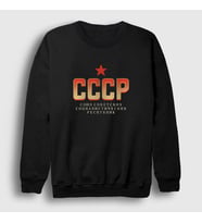 Presmono Unisex Siyah Logo V2 CCCP Sovyetler Birliği Sweatshirt 267151tt