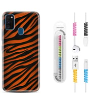 Samsung M21 M22 M23 M30 M31S M32 Kılıf Kablo Koruma Spiral Silikon Leopar Yeni 1676