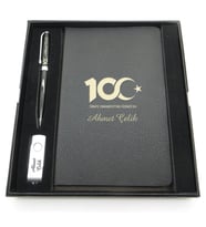 Yüzüncü Yıl (100. Yıl) Özel Set - Kalem + Defter Usb Bellek Set - İsme Özel (Karışık)