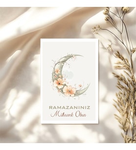 Ramazan Mübarek Tebrik Kartı Hediye Not Kartı 7x9 cm 18 Adet