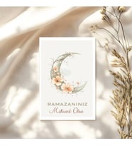 Ramazan Mübarek Tebrik Kartı Hediye Not Kartı 7x9 cm 18 Adet